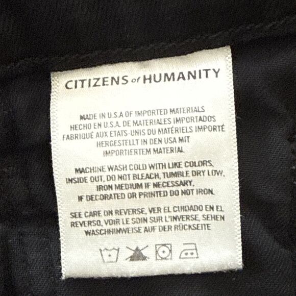 Citizens of Humanity Olivia Crop High Rise Slim Black Jeans Size 28 Button Fly - Picture 9 of 12